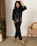 Black embroidered cordest