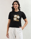 Bloom graphic black top