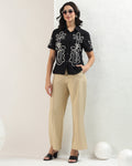 Botanical petal black shirt