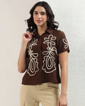 Botanical petal brown shirt
