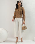 Embodered brown shirt