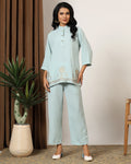 Embrodered green cordset