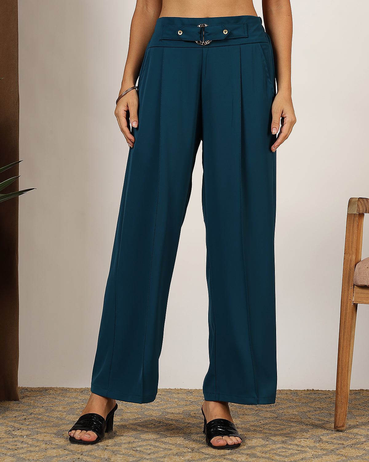 High weist wide leg trouser
