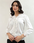 Jewel trim white top