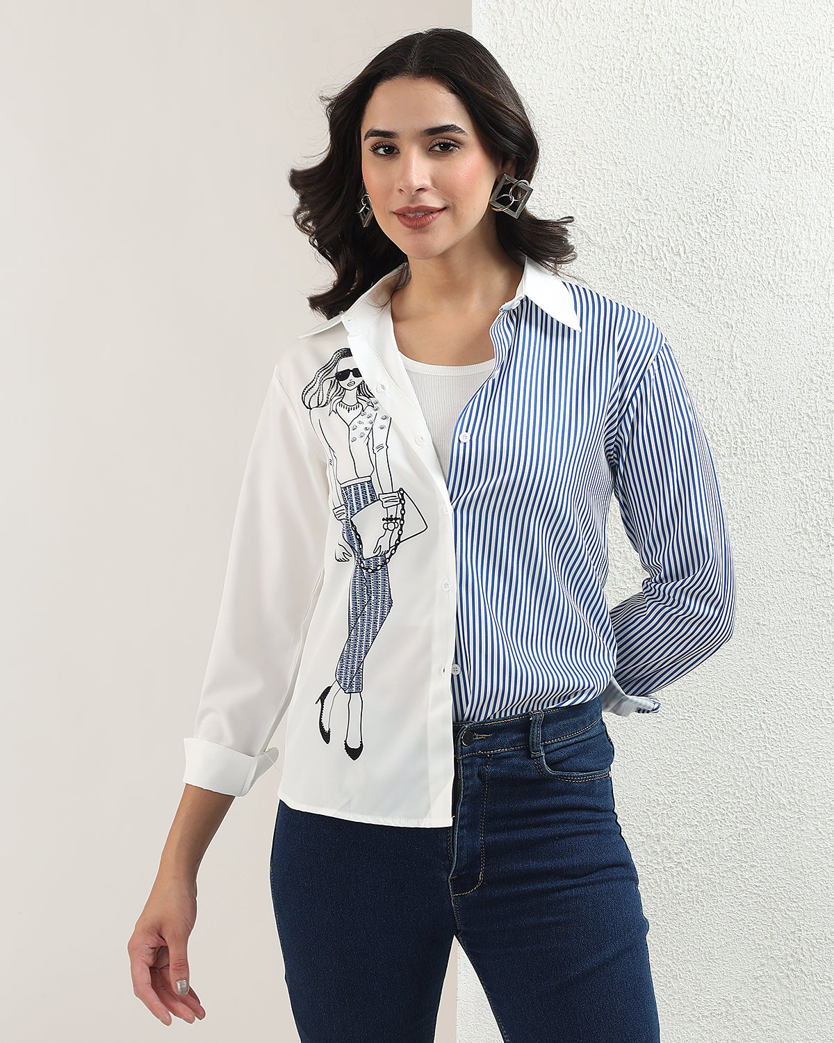 Pinstrip blue shirt