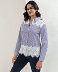 Striped blue shirt