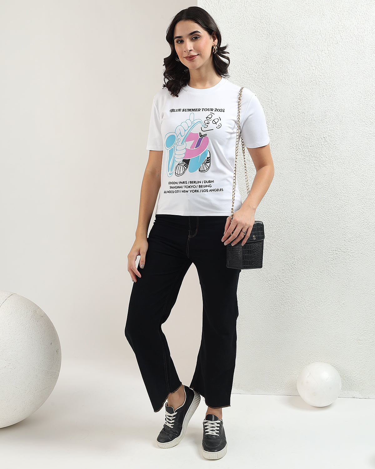 White printed t shirt