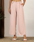 Wide leg light pink trouser