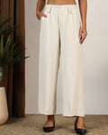 Wide leg white trouser