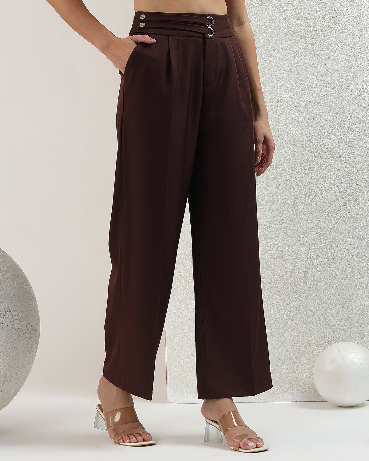 Wild leg brown trouser
