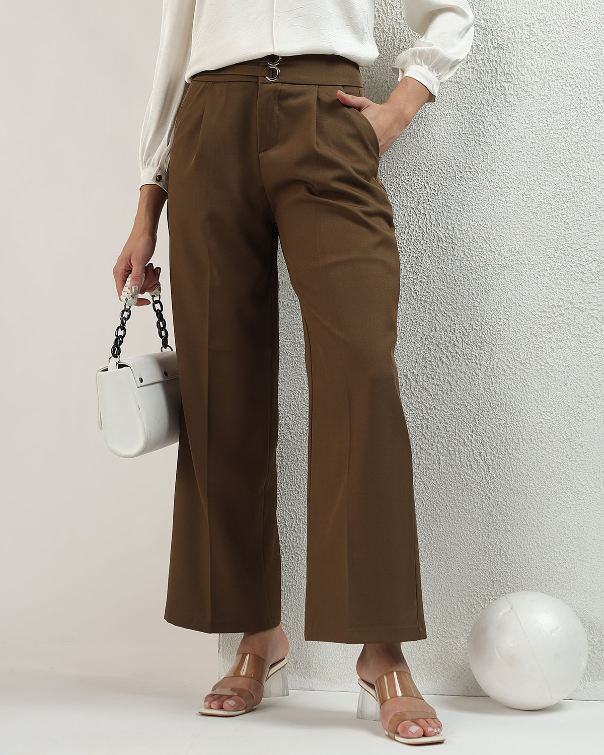 Wild leg light brown trouser
